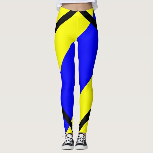 Delta Yellow Blue Leggings (Front)