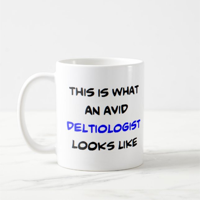deltiologist, avid coffee mug (Left)