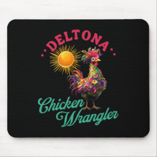 Deltona Chicken Wrangler Funny Farm Rooster Design Mouse Pad