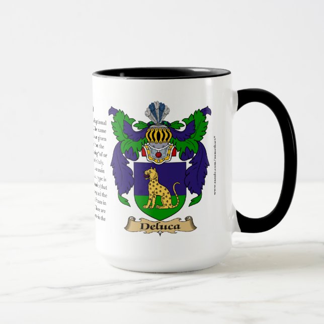 Deluca Family Coat of Arms Mug (Right)