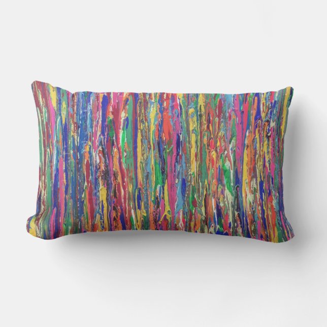 Deluge Outdoor Lumbar Throw Pillow (Front)