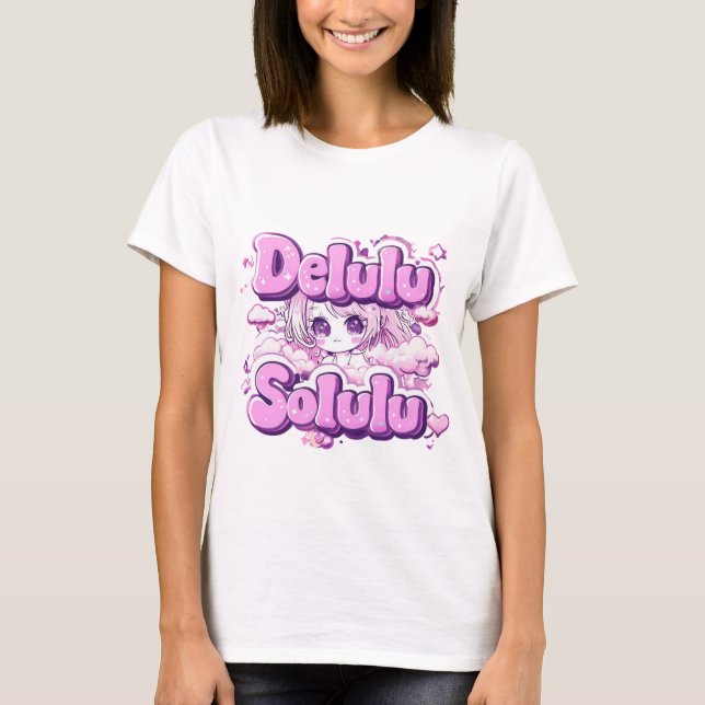 Delulu est le T-shirt Solulu - Kawaii Y2K Anime Gi (Devant)