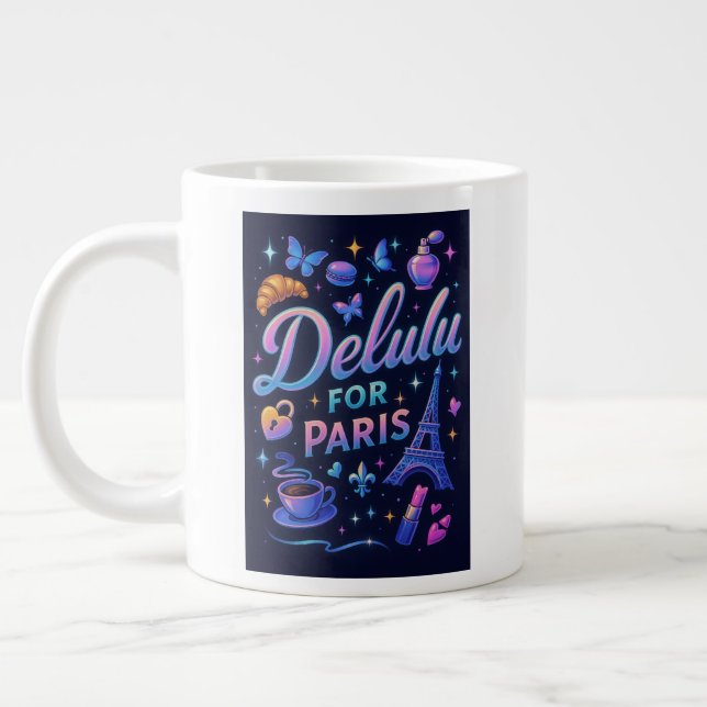 Delulu for Paris Large Coffee Mug (Left)