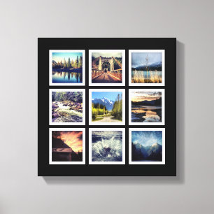 Deluxe 9 Photograph Grid Collage Canvas Print