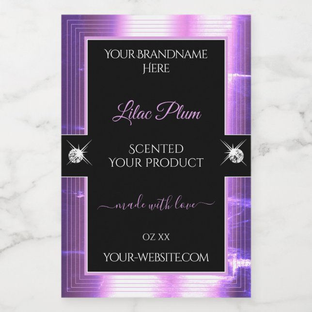 Deluxe Black Lilac brillant brillants Étiquette pr (Étiquettes simples)