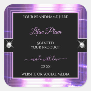 Deluxe Black Lilac Shiny Brilliants Product Label