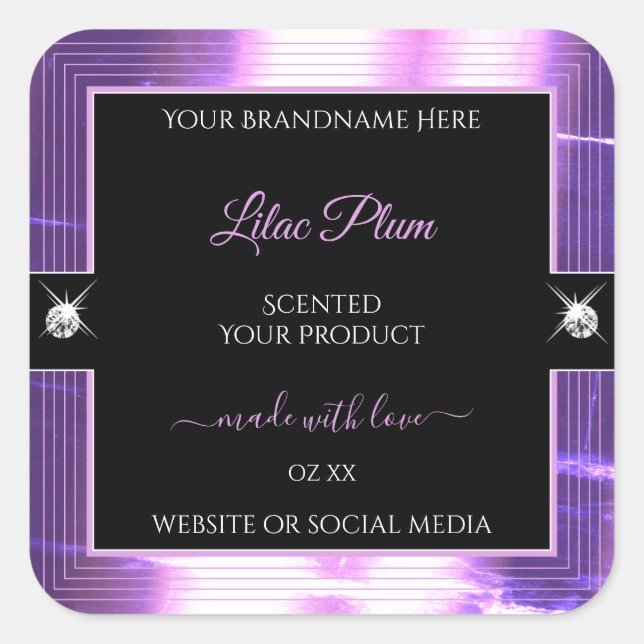 Deluxe Black Lilac Shiny Brilliants Product Label (Front)