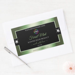 Deluxe Black Shiny Forest Green Logo Product Label