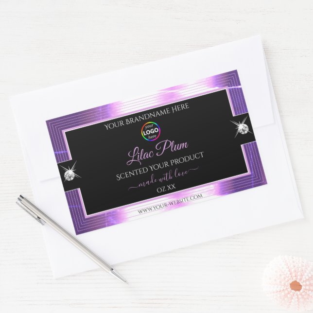 Deluxe Black Shiny Lilac avec Étiquette de produit (Enveloppe)