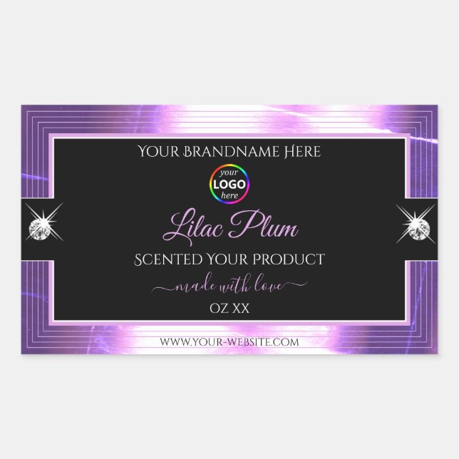 Deluxe Black Shiny Lilac with Logo Product Label (Front)