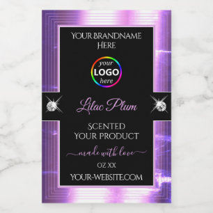 Deluxe Black Shiny Lilac with Logo Product Label