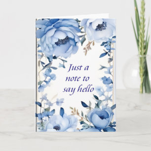 Deluxe Blue Flowers to Say Hello Card