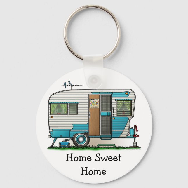 Deluxe Camper Trailer HSH Keychain (Front)