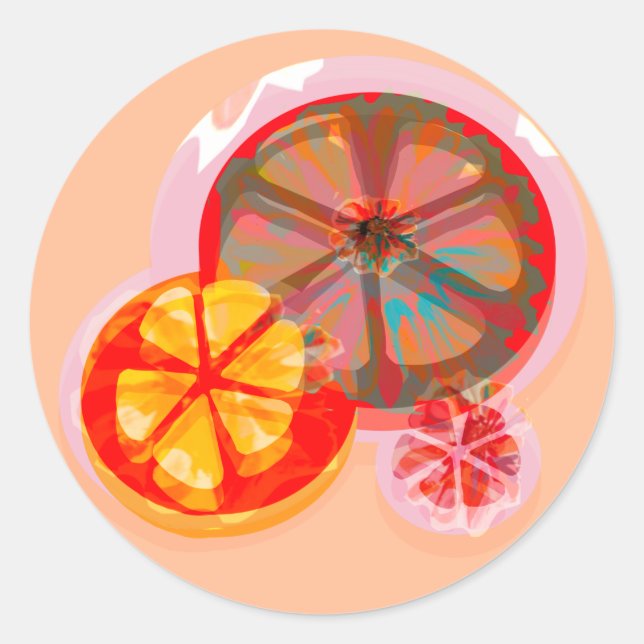 Deluxe citrus orange  classic round sticker (Front)