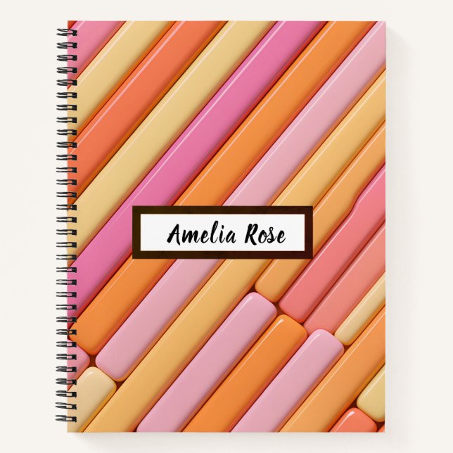 Deluxe Custom Pastel Geometric Notebook – Abstract (Front)