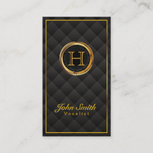 Deluxe Gold Monogram Vocalist Business Card