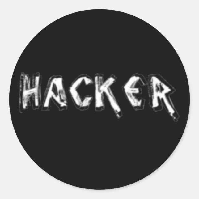Deluxe Hacker rough font Classic Round Sticker (Front)