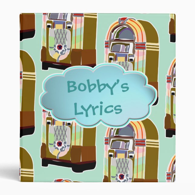 Deluxe Jukebox Fun Nostalgia Art Retro Design Binder (Front)