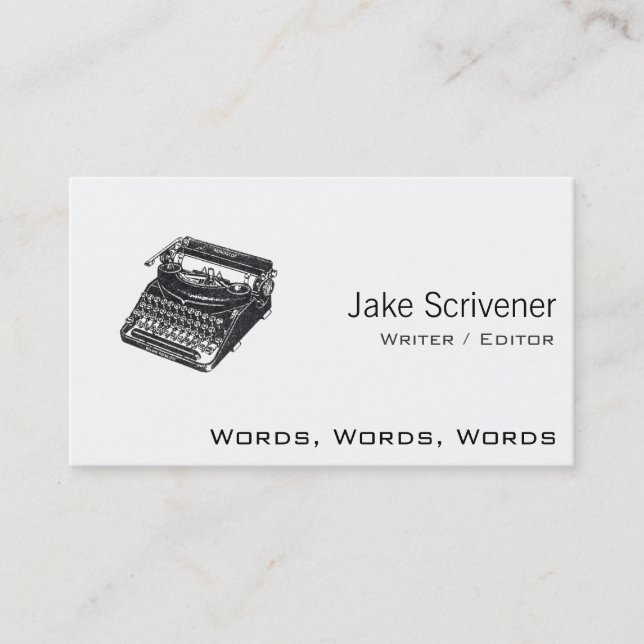 Deluxe Noiseless Retro Typewriter Business Card (Front)