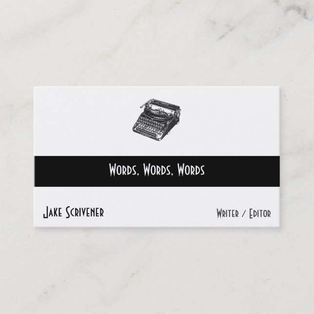 Deluxe Noiseless Retro Typewriter Business Card (Front)