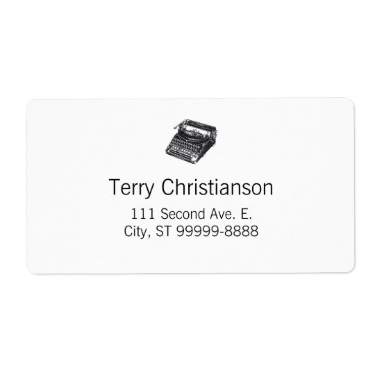 Deluxe Noiseless Retro Typewriter Shipping Label