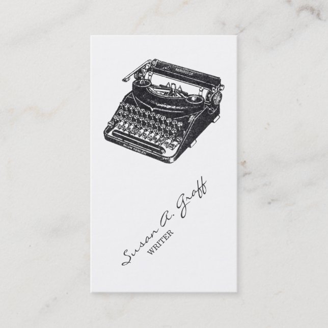 Deluxe Noiseless Typewriter Business Card (Front)