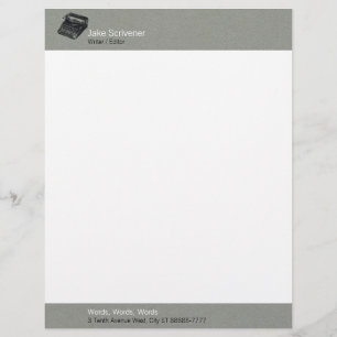 Deluxe Noiseless Typewriter   Grey Faux Flannel Letterhead
