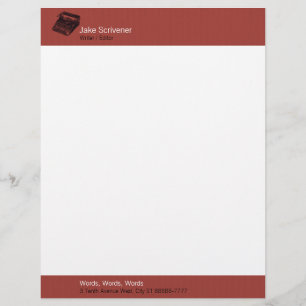 Deluxe Noiseless Typewriter Rust Faux Laid Letterhead