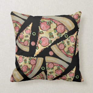 Deluxe Pizza party Throw Pillow