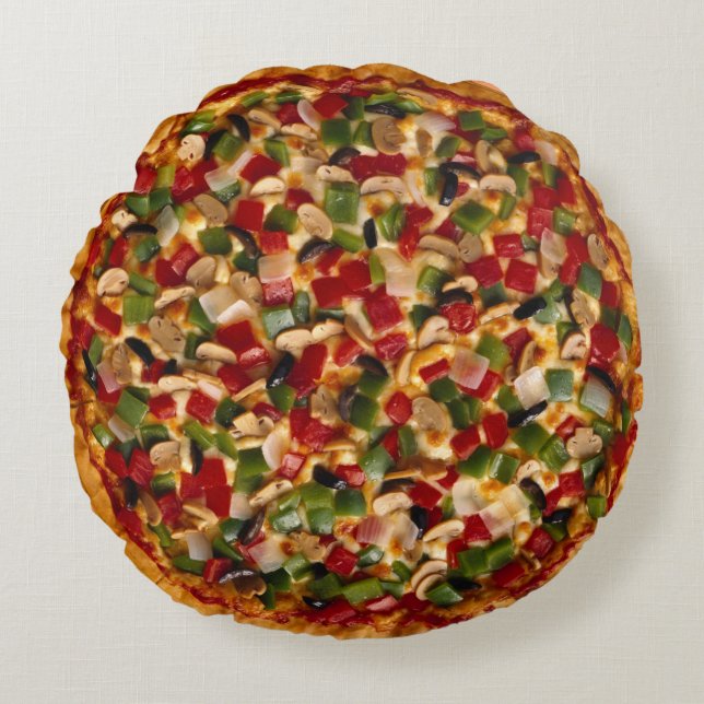 Deluxe Pizza Round Pillow (Front)