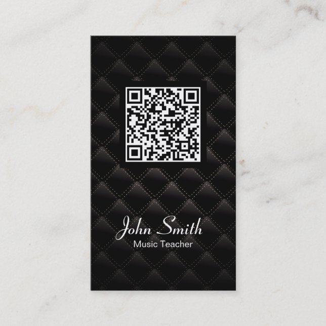 Deluxe QR Code Music Teacher Business Card (Front)