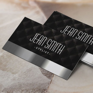 Deluxe Silver Border Stylist Business Card