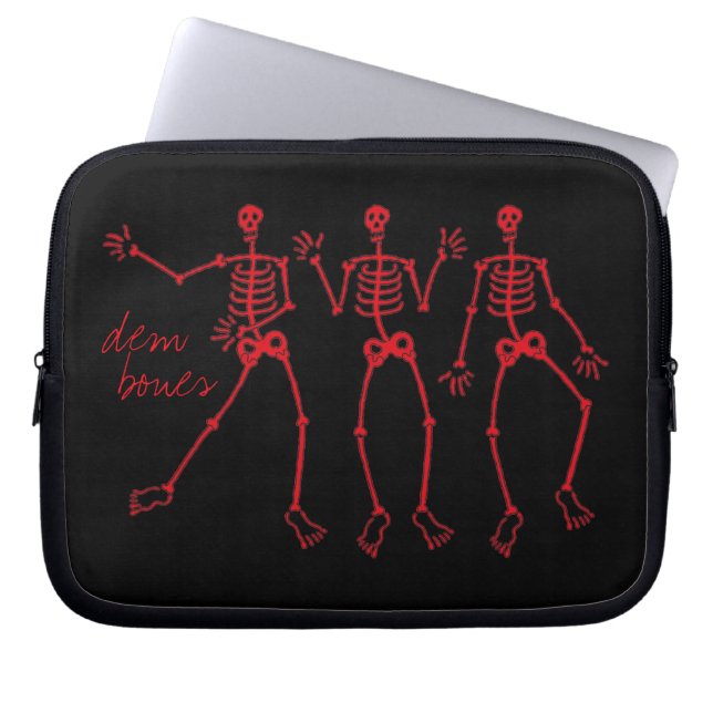 dem bones skeleton dance laptop sleeve (Front)