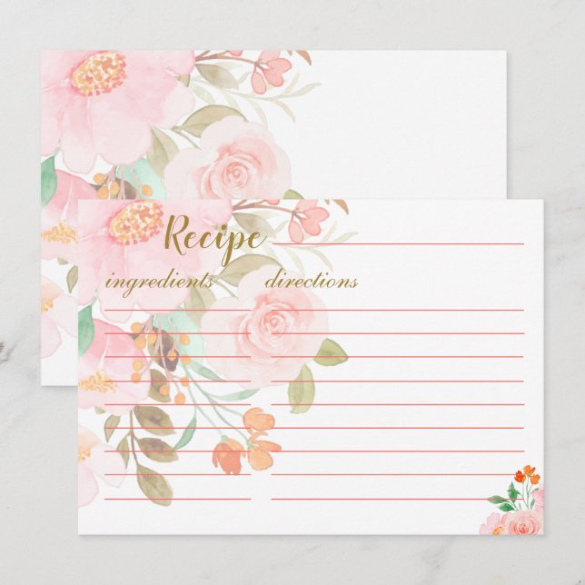 Demande de carte de recette de douche rose vif (Devant / Derrière)