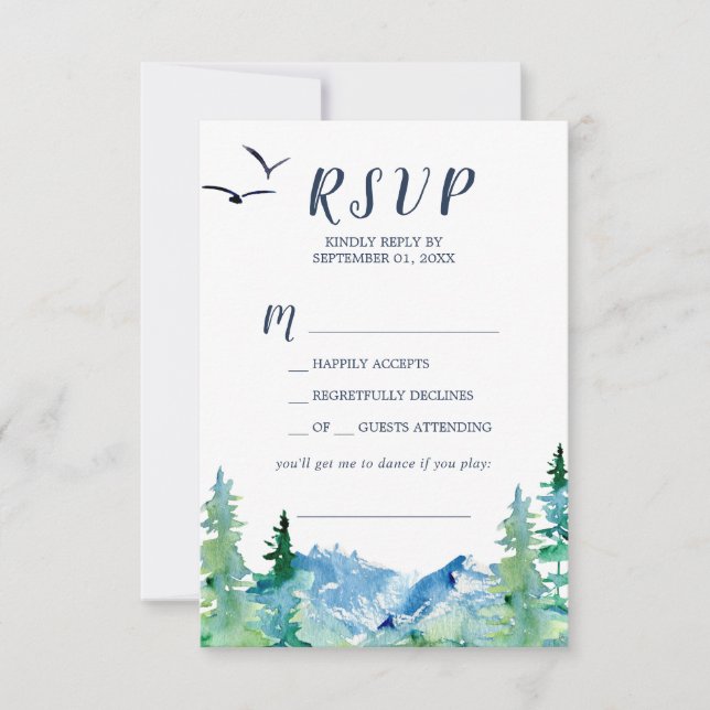 Demande de chansons Rocky Mountain Carte RSVP (Devant)
