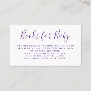 Demande de livres   Baby shower Invitation Inserti