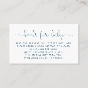Demande de livres Baby shower Invitation Insertio