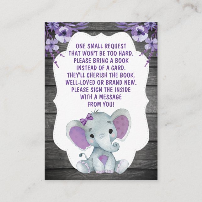 Demande de réservation Carte fille Eléphant Douche (Devant)
