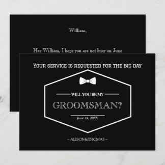 Demande de témoin de mariage carte d'invitation