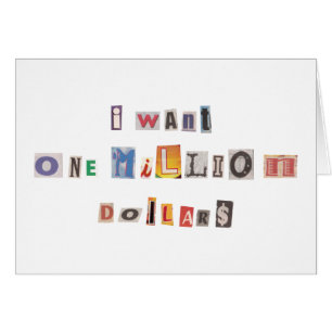 Demande drôle de collage de note de rançon