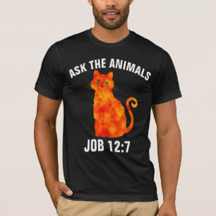 DEMANDEZ AUX ANIMAUX, T-shirts CHRÉTIENS CHAT