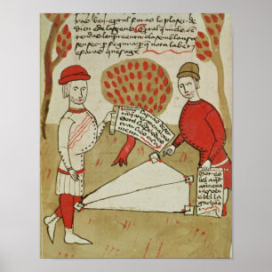 Demarcation of land, from 'Traite d'Arpentage' Poster