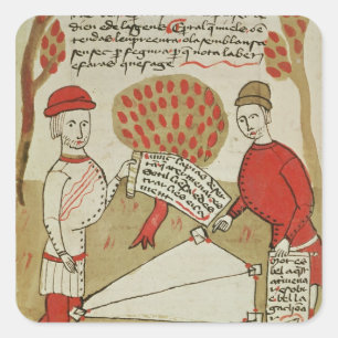 Demarcation of land, from 'Traite d'Arpentage' Square Sticker