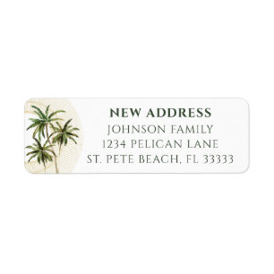 Déménagé en Floride Palm Trees White Adresse de re