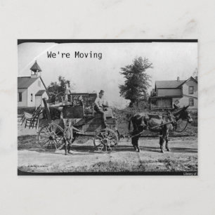 Déménager avec une carte postale de cheval et de t