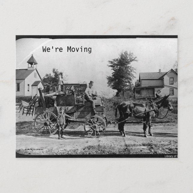 Déménager avec une carte postale de cheval et de t (Devant)