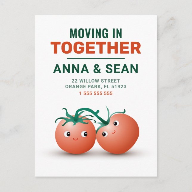 Déménager ensemble carte avec couple de tomates mi (Devant)
