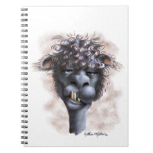 Demented Alpaca Cartoon Notebook