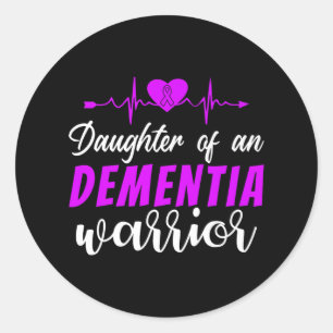 Dementia Awareness Daughter Support Purple Ribbon Classic Round Sticker