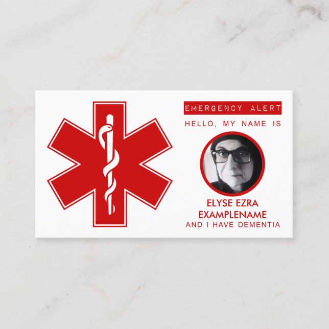 dementia emergency contact card (Front)